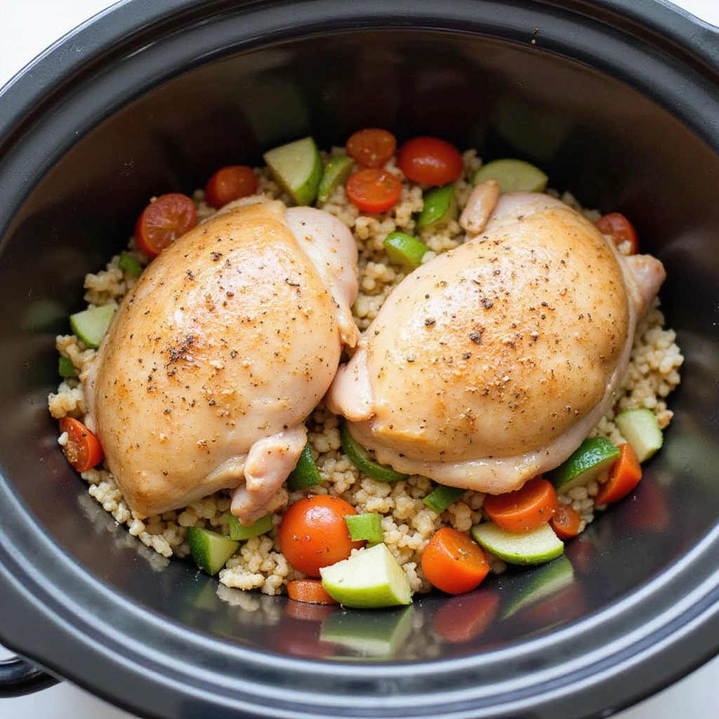 Chicken and Rice Crockpot Recipes Dairy Free Simple and Tasty Step 5 Place the Chicken