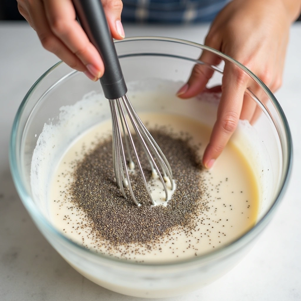 Dairy Free Chia Pudding Recipes Healthy and Easy Snack Step 2 Mix Chia Seeds and Liquid