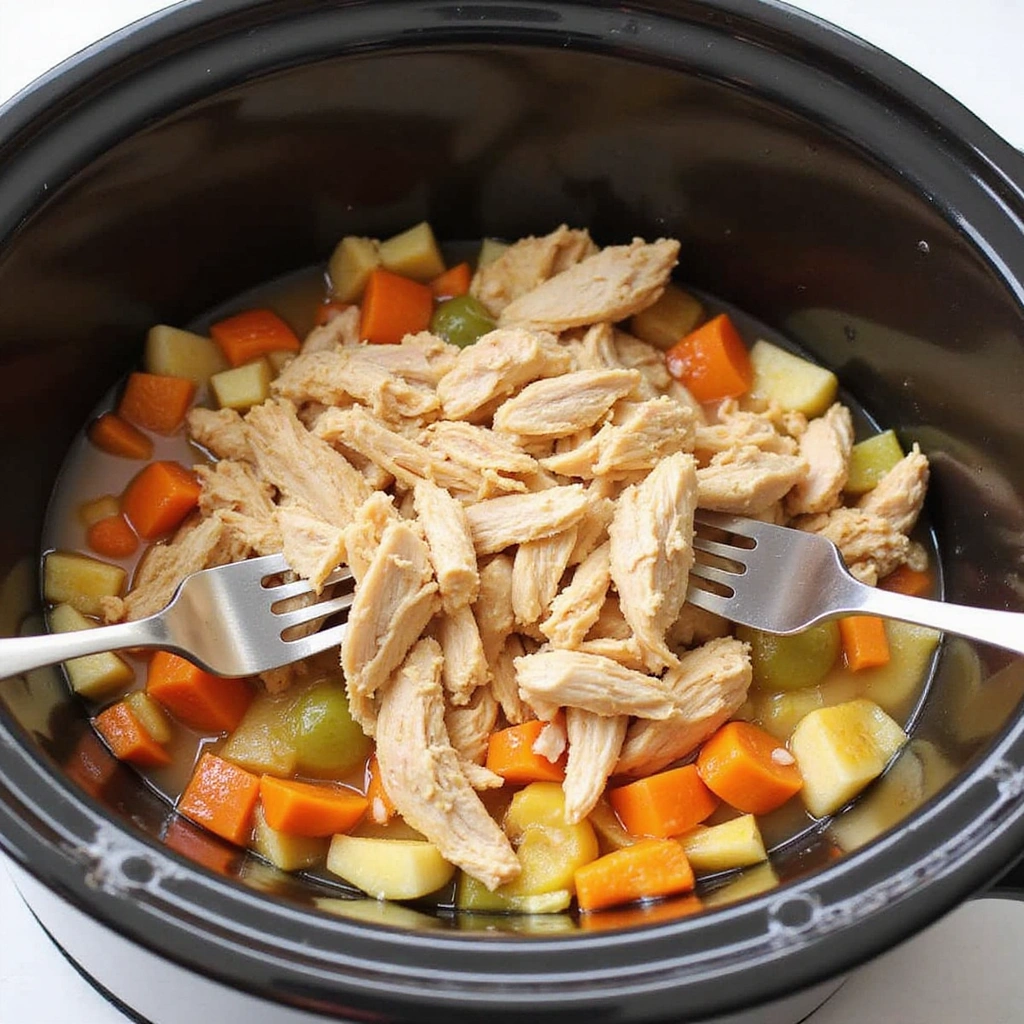 Dairy Free Chicken Slow Cooker Recipes Easy Family Dinners Step 7 Shred the Chicken