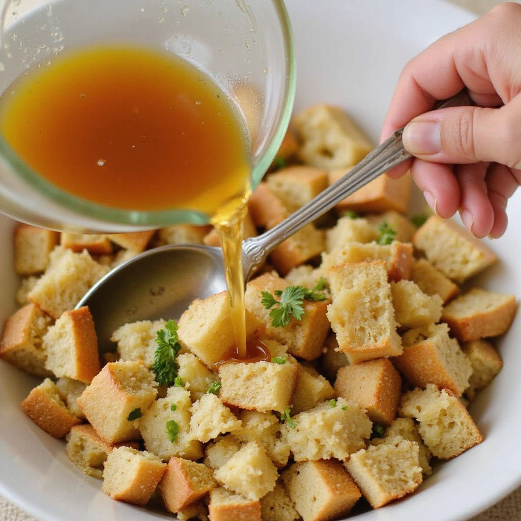 Gluten Free Dairy Free Stuffing Recipes Holiday Favorite Dish Step 4 Add Broth
