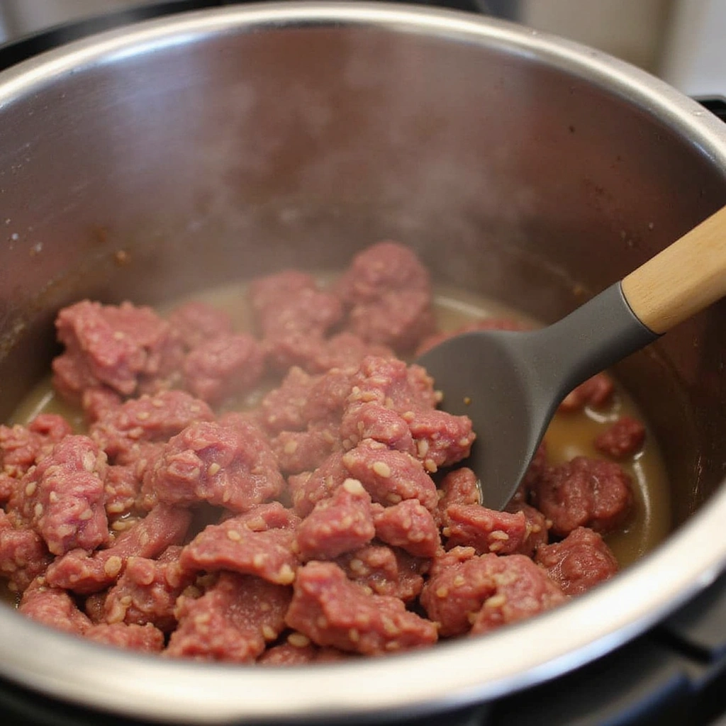 Ground Beef Instant Pot Recipes Dairy Free Quick and Tasty Step 2 Brown the Ground Beef