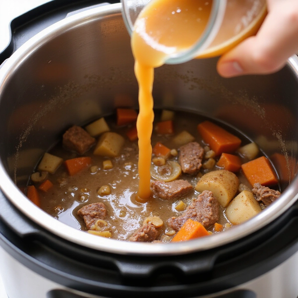 Ground Beef Instant Pot Recipes Dairy Free Quick and Tasty Step 5 Pour in the Liquid