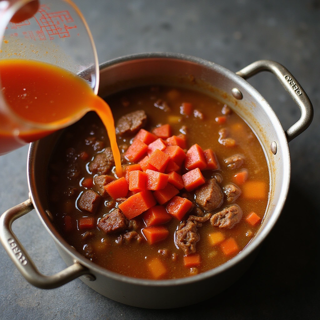 Ground Beef Soup Recipes Dairy Free Hearty and Easy Step 5 Incorporate Broth and Tomatoes