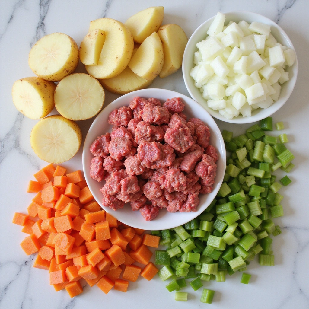 Ground Beef and Potato Recipes Dairy Free Comfort Food Ideas Step 1 Prepare Ingredients