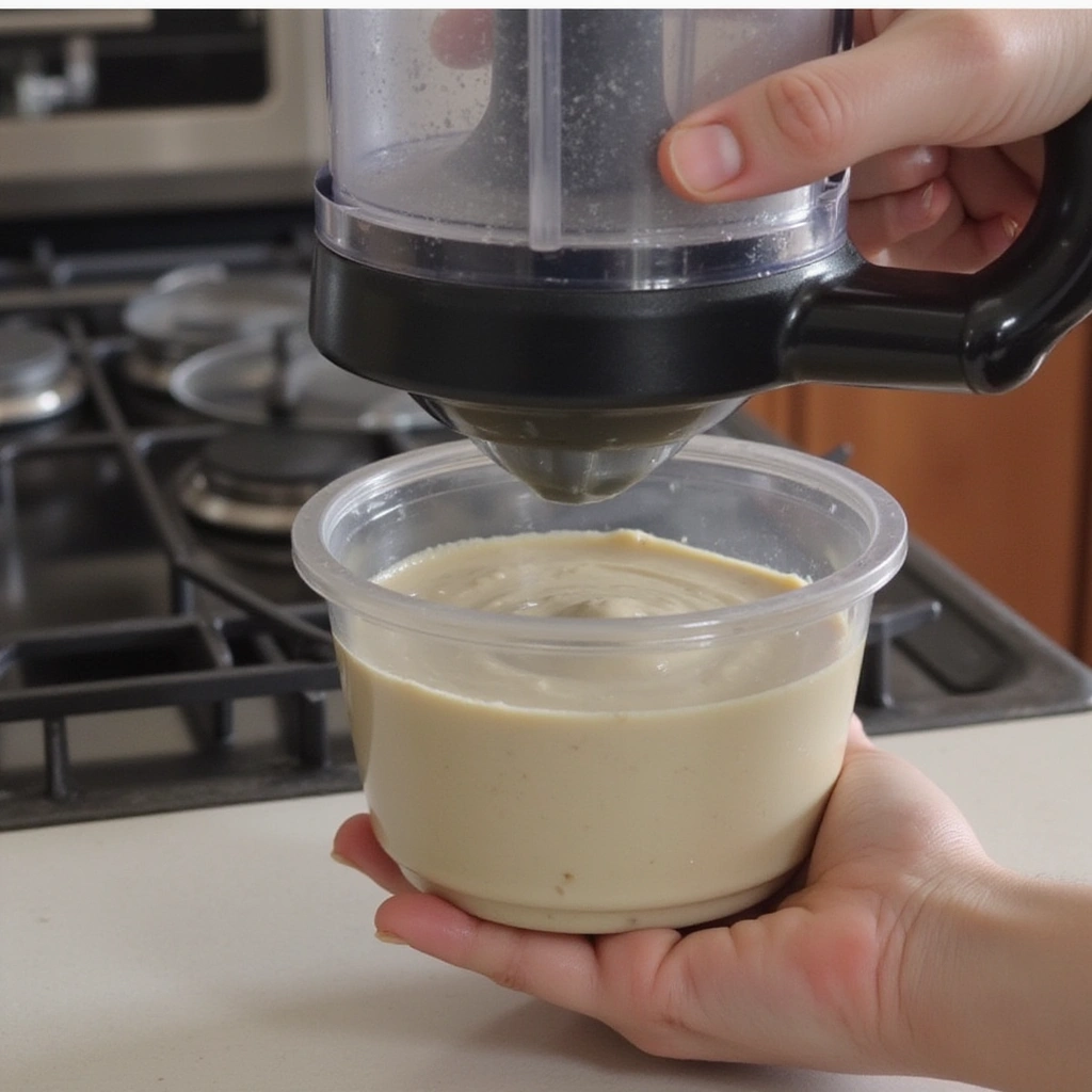 Ninja Creami Dairy Free Protein Recipes Healthy and Filling Step 4 Process in Ninja Creami