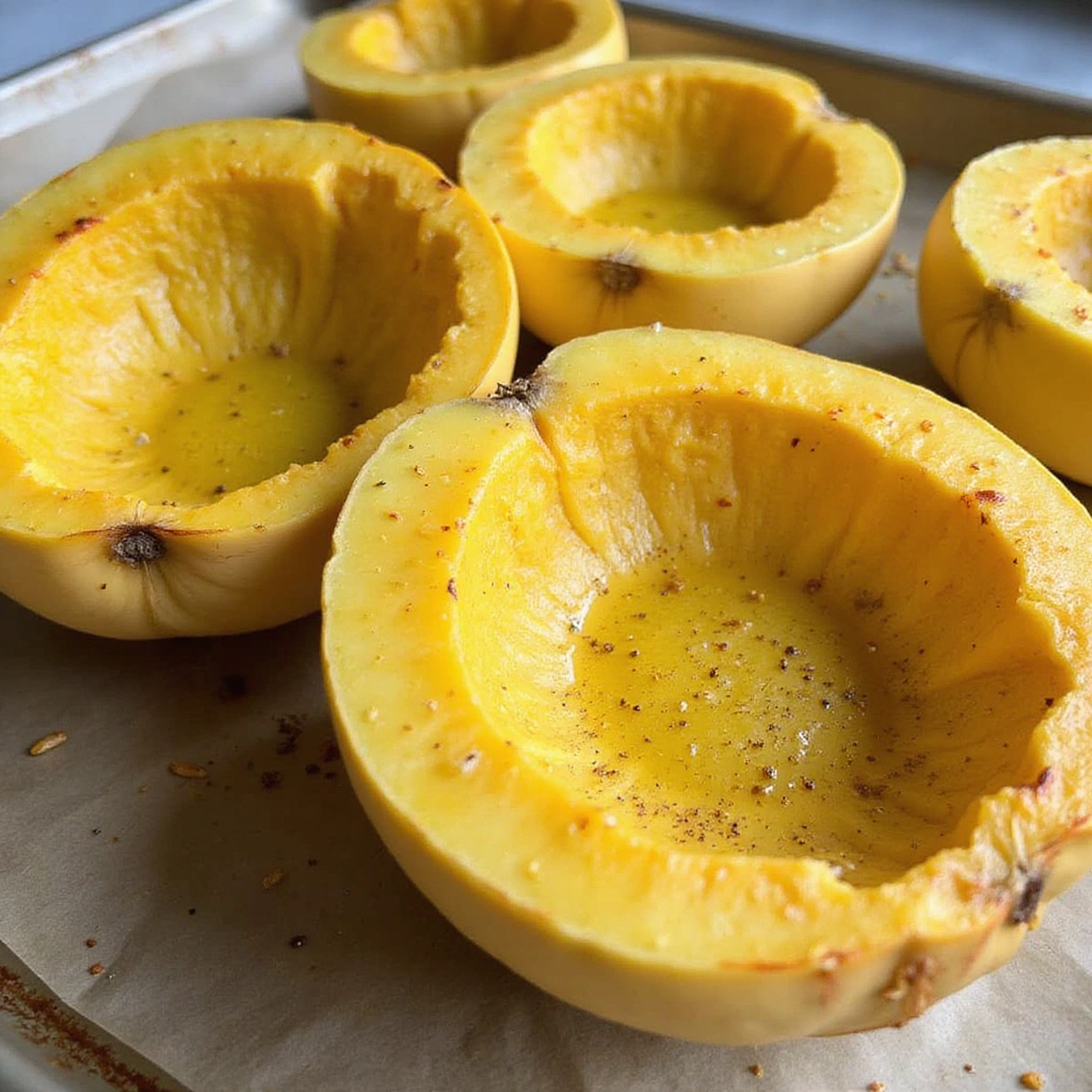 Spaghetti Squash Recipes Dairy Free Low Carb and Healthy Step 3 Season the Squash