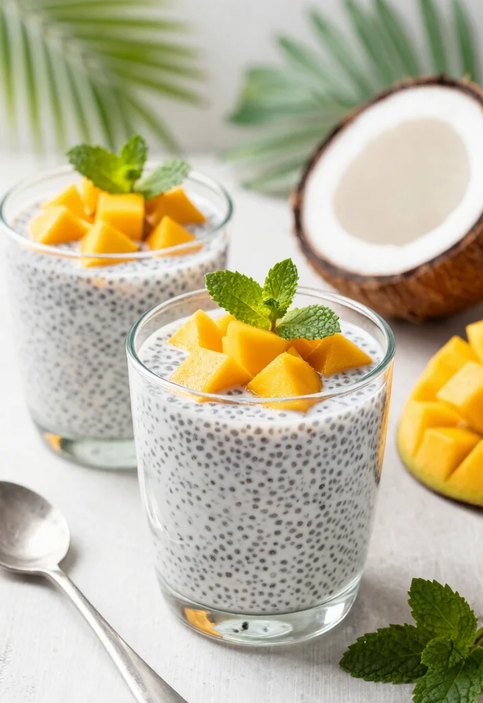 10 Fancy Vegan Recipes for Elegant Plant Based Dinners 8. Mango Coconut Chia Pudding 0