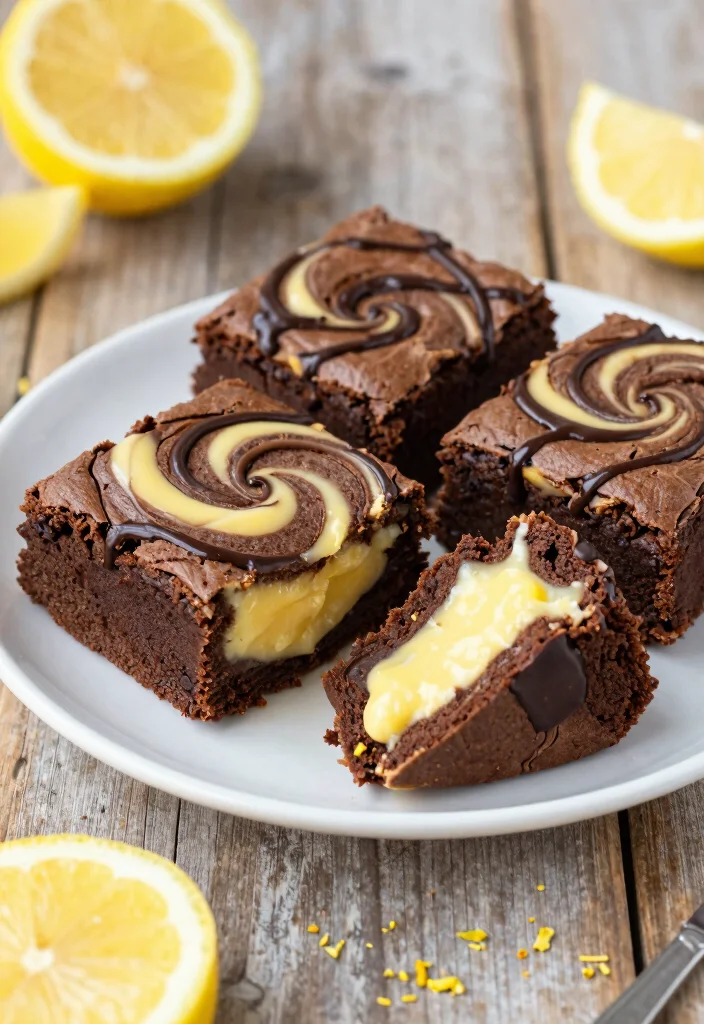 10 Vegan Lemon Curd Recipes for Bright Dairy Free Sweets 10. Vegan Lemon Curd Swirled Brownies 0