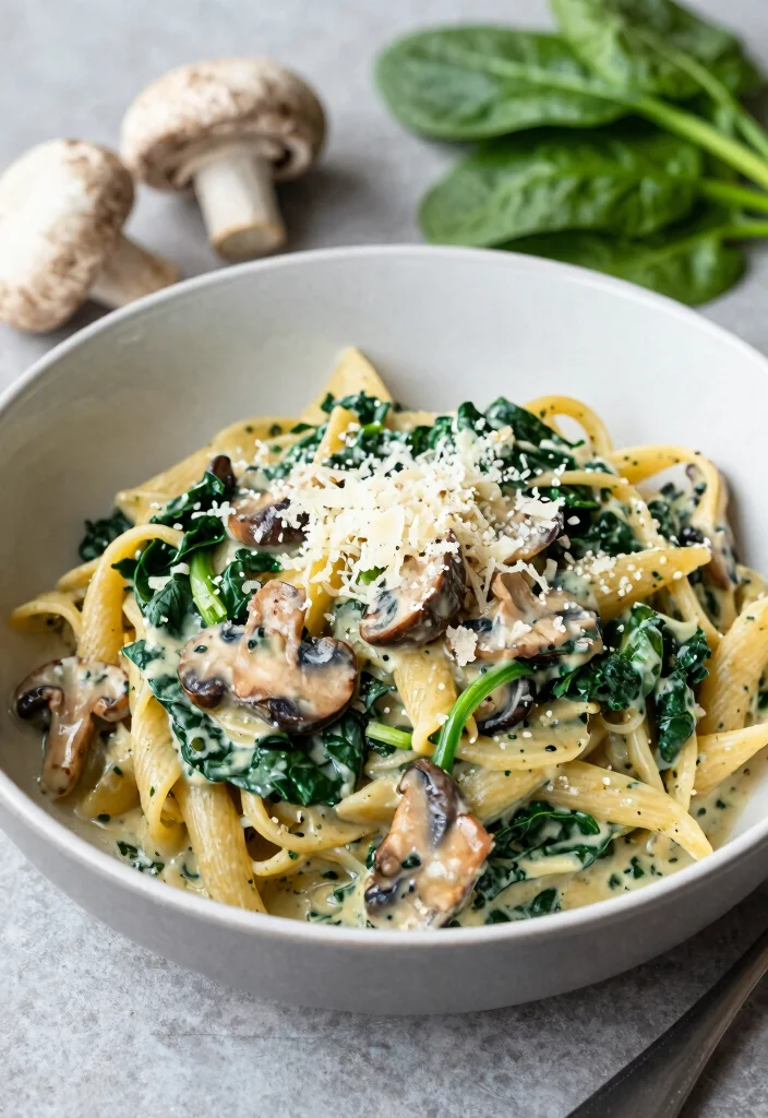 12 Beginner Dinner Recipes Anyone Can Cook 12. One Pot Spinach and Mushroom Pasta 0