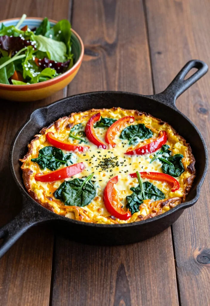 12 Cast Iron Skillet Dinner Recipes for One Pan Cooking 2. Cheesy Vegetable Frittata 0