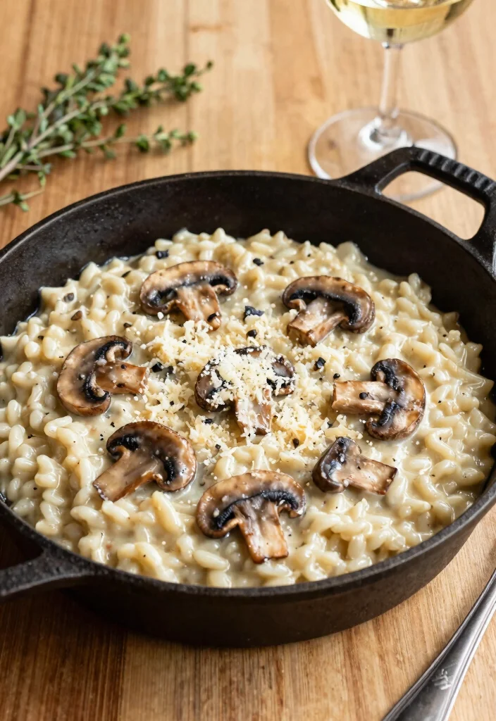 12 Cast Iron Skillet Dinner Recipes for One Pan Cooking 7. Creamy Mushroom Risotto 0