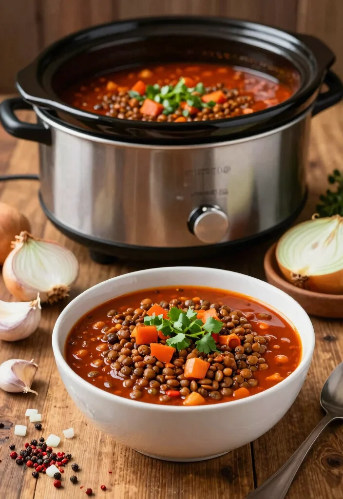 12 Easy Healthy Slow Cooker Recipes for Busy Days 12 12 Easy Healthy Slow Cooker Recipes for Busy Days 2. Hearty Lentil Chili 0