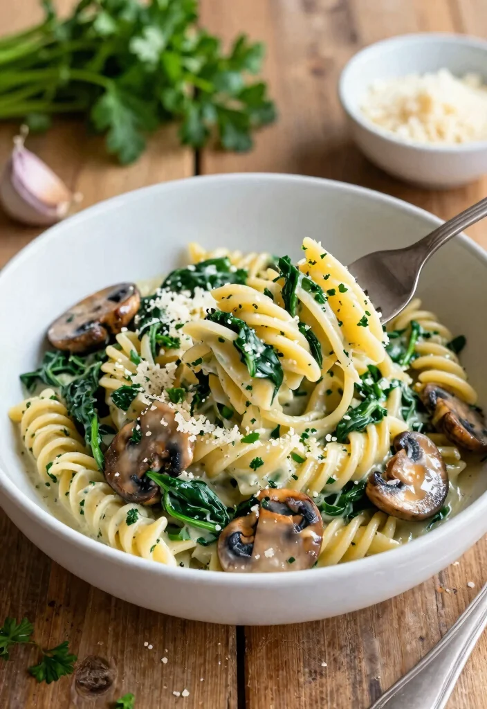 12 Family Dinner Recipes Everyone Will Enjoy 1. Creamy Spinach and Mushroom Pasta 0