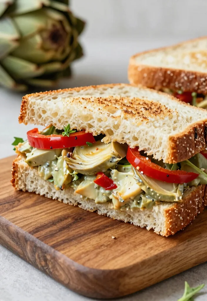 12 Healthy Artichoke Recipes for Light Mediterranean Flavor 8. Artichoke and Roasted Red Pepper Sandwich 0