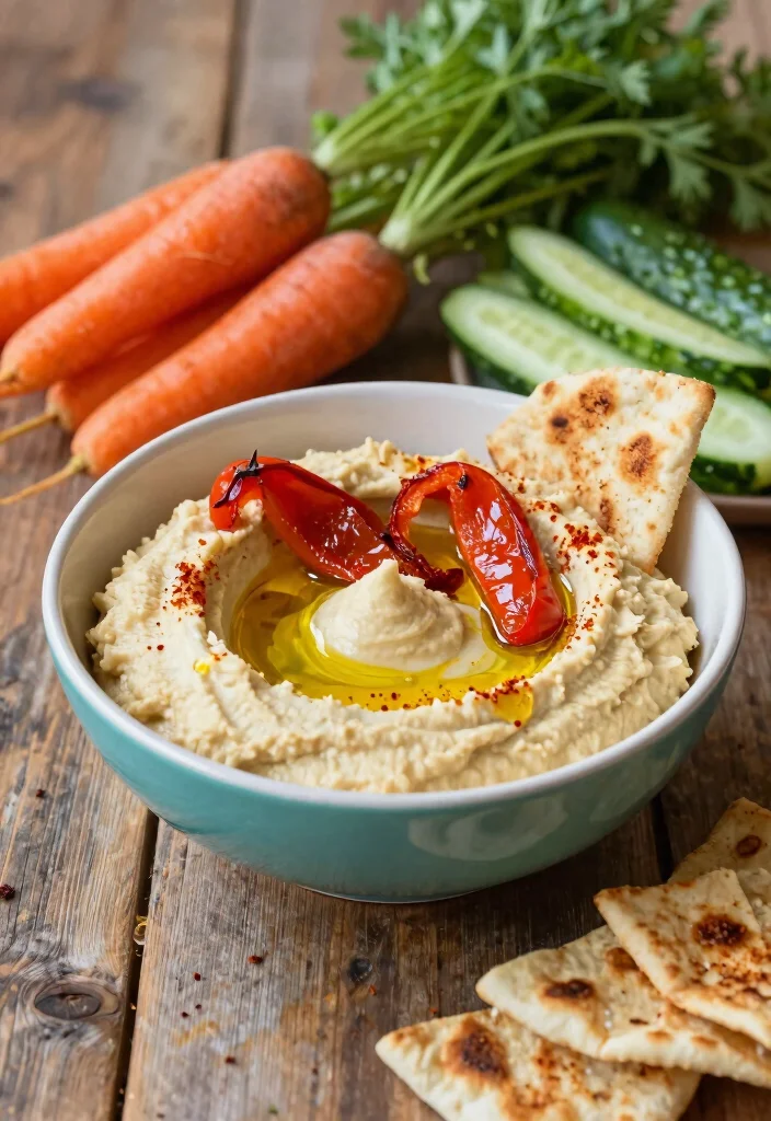 12 Healthy Bell Pepper Recipes for Fresh Colorful Dishes 6. Roasted Bell Pepper Hummus 0