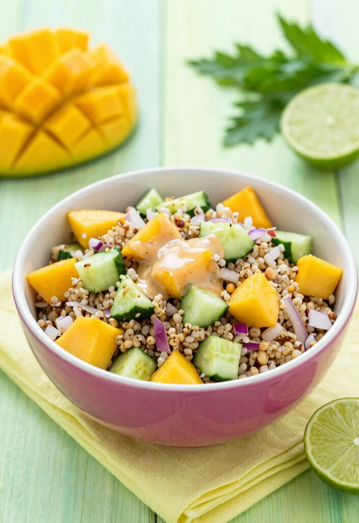 12 Healthy Filipino Recipes with Lighter Traditional Flavor 67 12 Healthy Filipino Recipes with Lighter Traditional Flavor 7. Quinoa Ensaladang Mangga Mango Salad 0