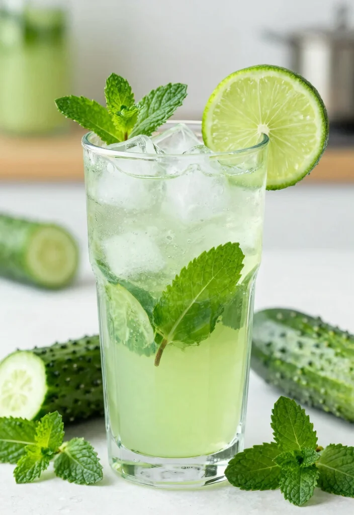 12 Healthy Green Juice Recipes for Fresh Daily Nutrition 10. Minty Green Cucumber Limeade 0
