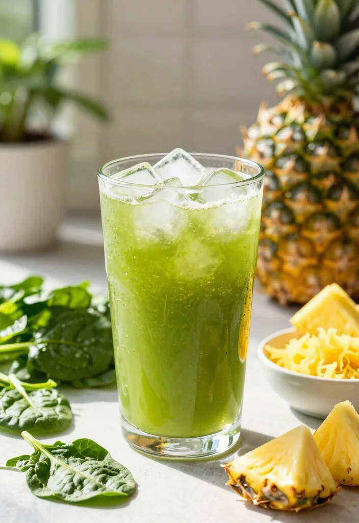 12 Healthy Green Juice Recipes for Fresh Daily Nutrition 2. Spinach and Pineapple Delight 0