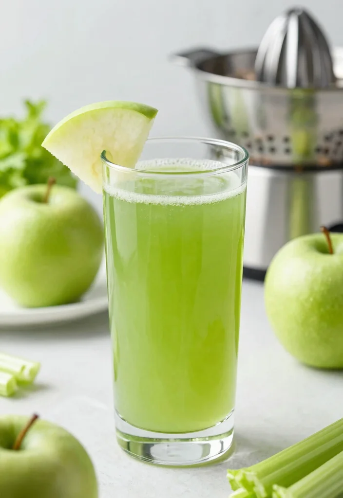 12 Healthy Green Juice Recipes for Fresh Daily Nutrition 3. Green Apple and Celery Refresh 0