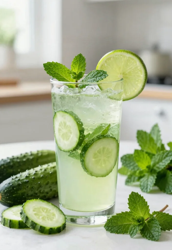 12 Healthy Green Juice Recipes for Fresh Daily Nutrition 5. Cucumber and Mint Reviver 0