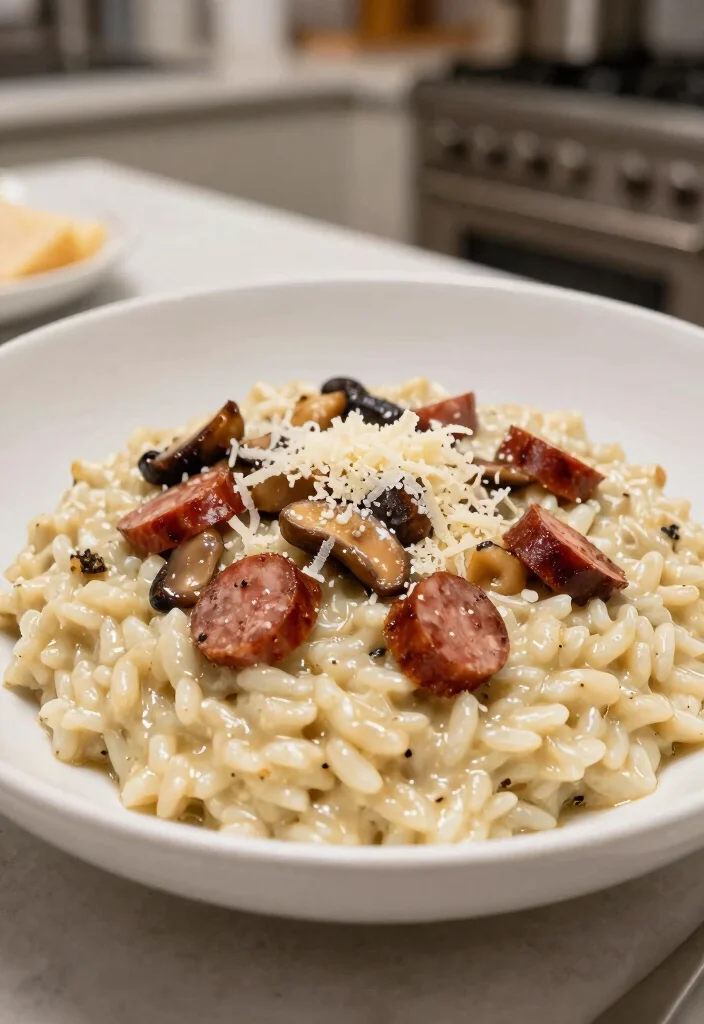 12 Healthy Kielbasa Recipes for Lean Savory Meals 10. Kielbasa Mushroom Risotto 0