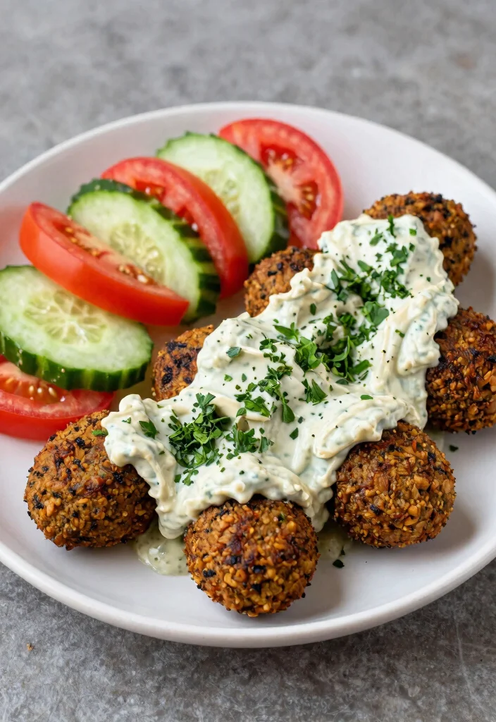 12 No Oil Vegan Recipes for Clean Simple Cooking 9. Baked Falafel with Tahini Sauce 0