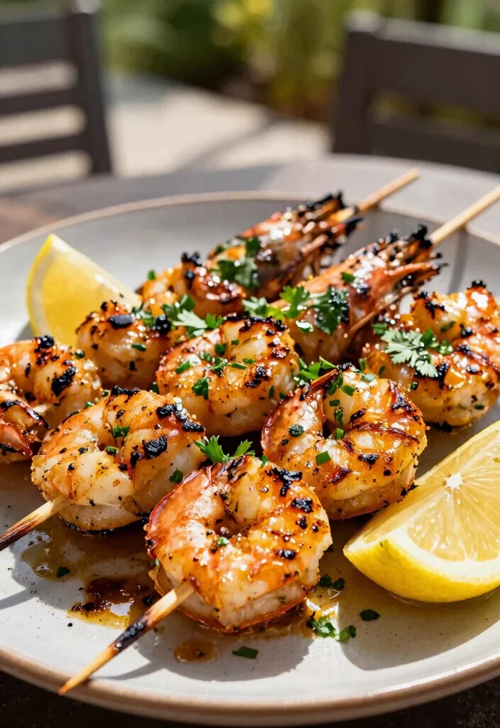 12 Summertime Dinner Recipes for Light Fresh Meals 1. Grilled Lemon Herb Shrimp Skewers 0