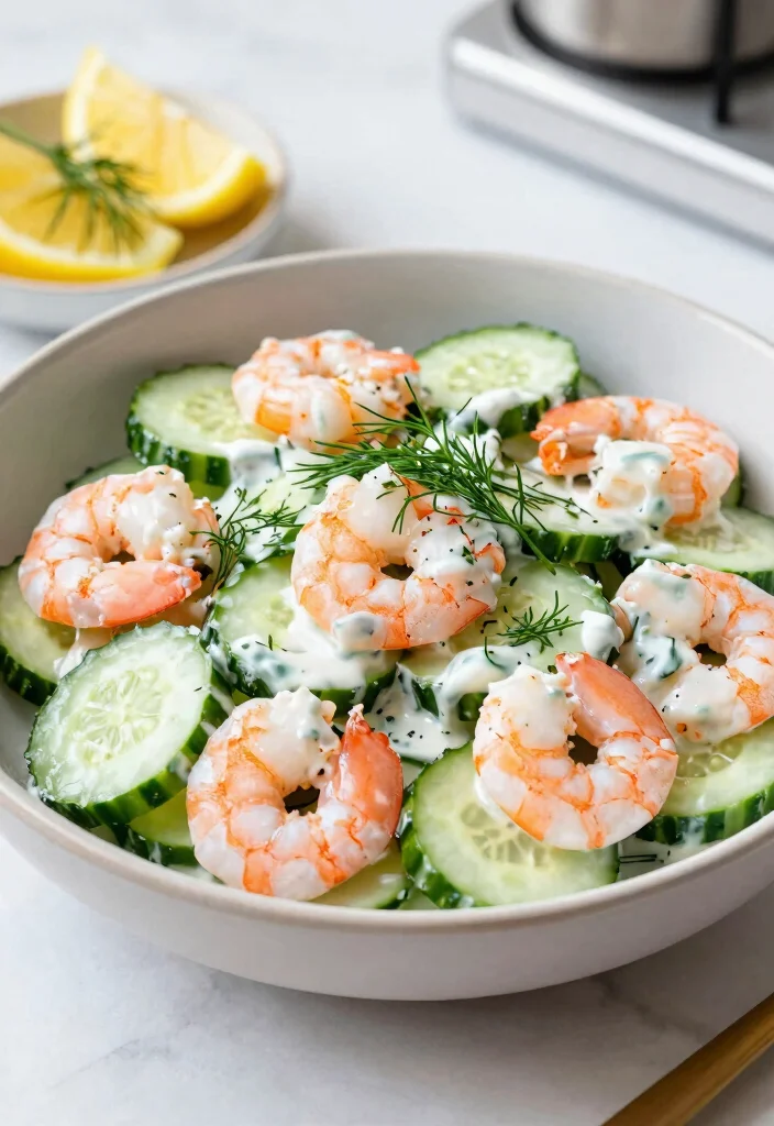 12 Summertime Dinner Recipes for Light Fresh Meals 11. Cucumber and Dill Shrimp Salad 0