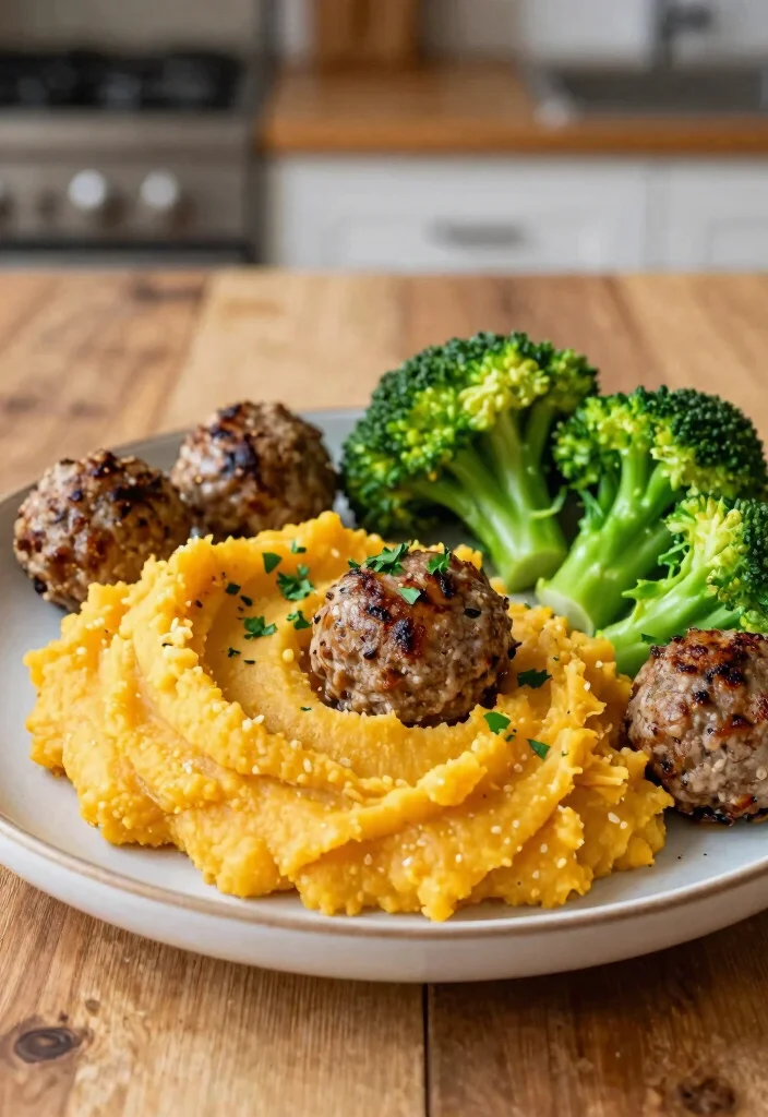 12 Toddler Dinner Recipes for Easy Family Nights 12 12 Toddler Dinner Recipes for Easy Family Nights 2. Mini Meatballs with Sweet Potato Mash 0