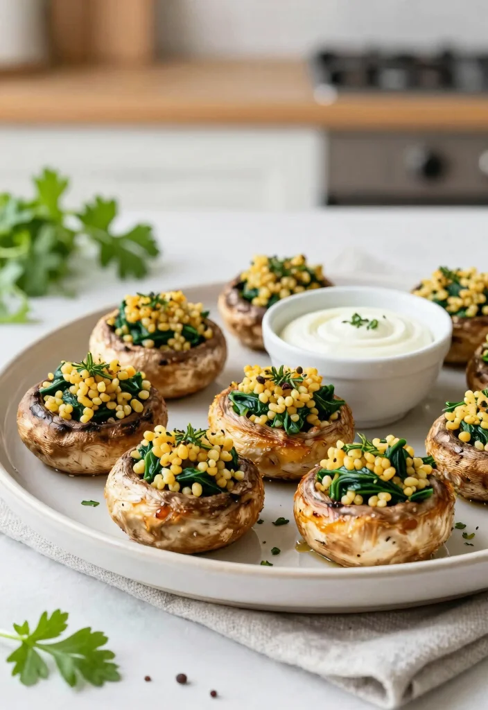 12 Vegan Millet Recipes for Nutritious Plant Based Meals 9. Millet and Spinach Stuffed Mushrooms 0