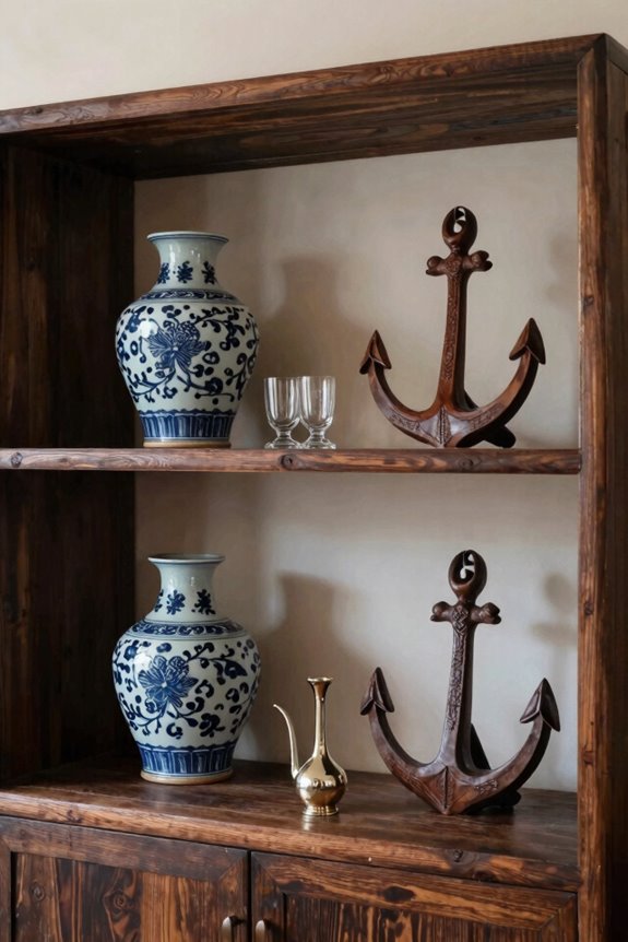 anchor pieces ground the display