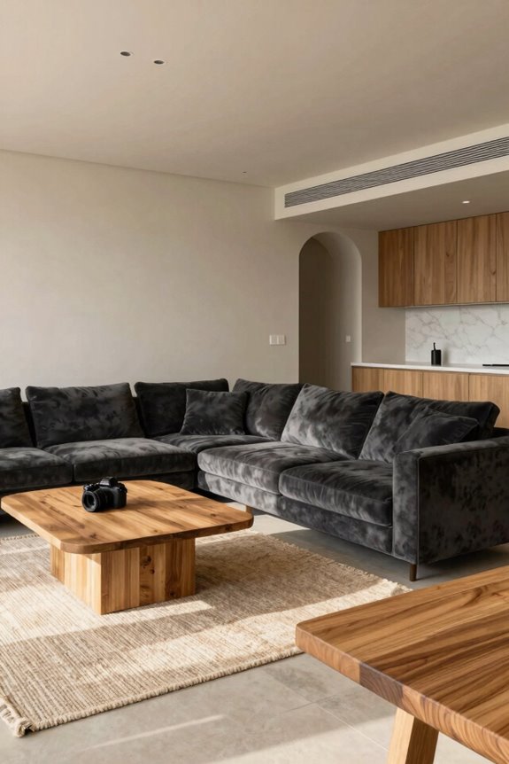 banquette anchors open plan dining