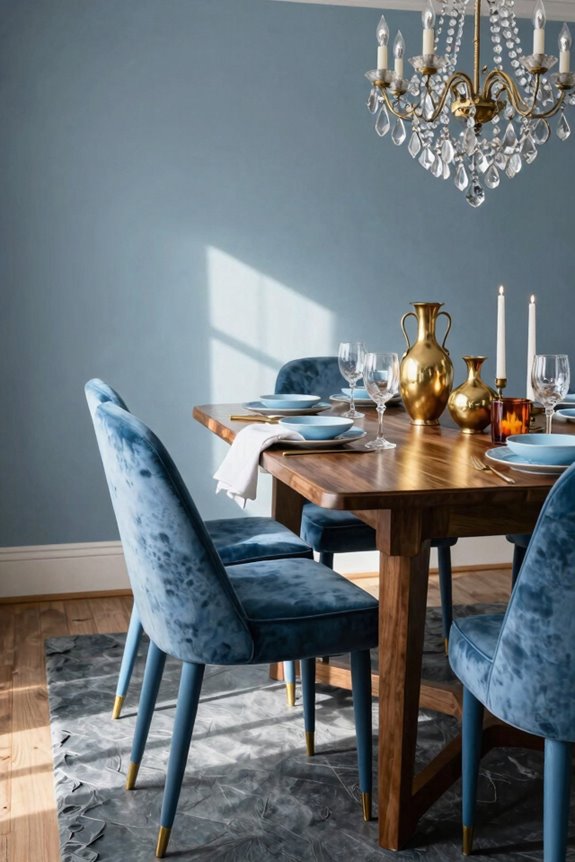 blue with complementary layered accents