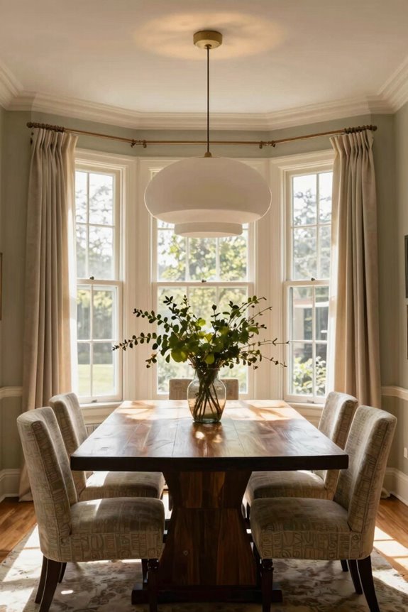 bold pendant complements dining table ambiance