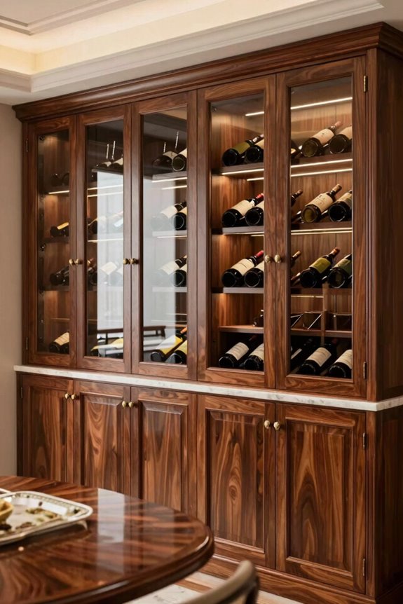 climate controlled wine storage with adjustable racks