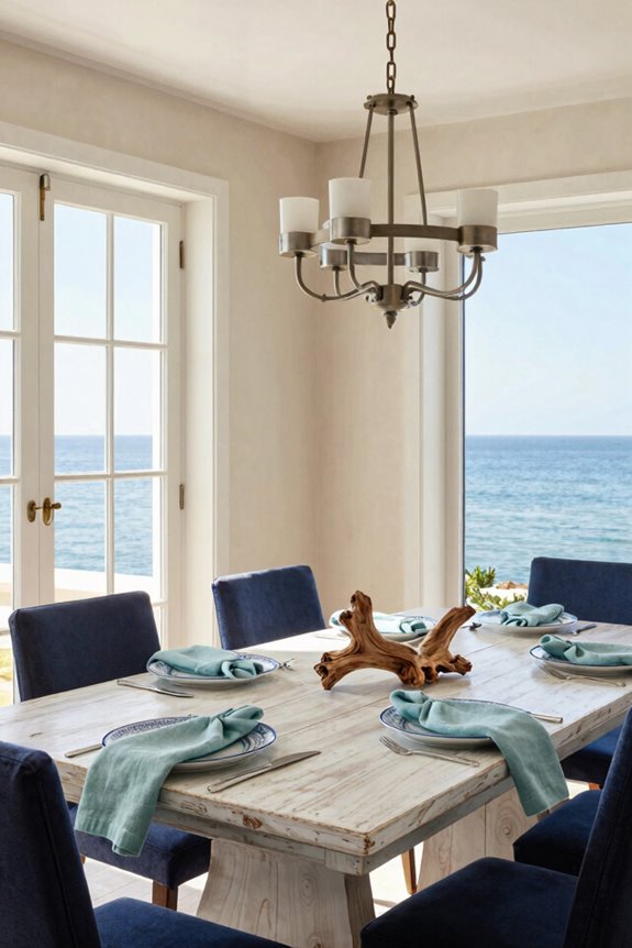 Essential Coastal Dining Room Ideas 1 coastal palette whites blues beiges