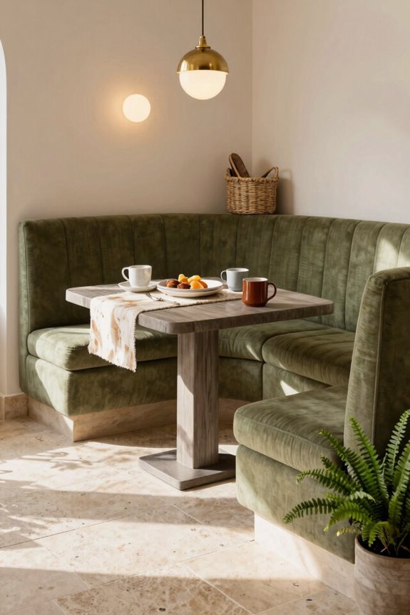 cohesive palette cozy banquette