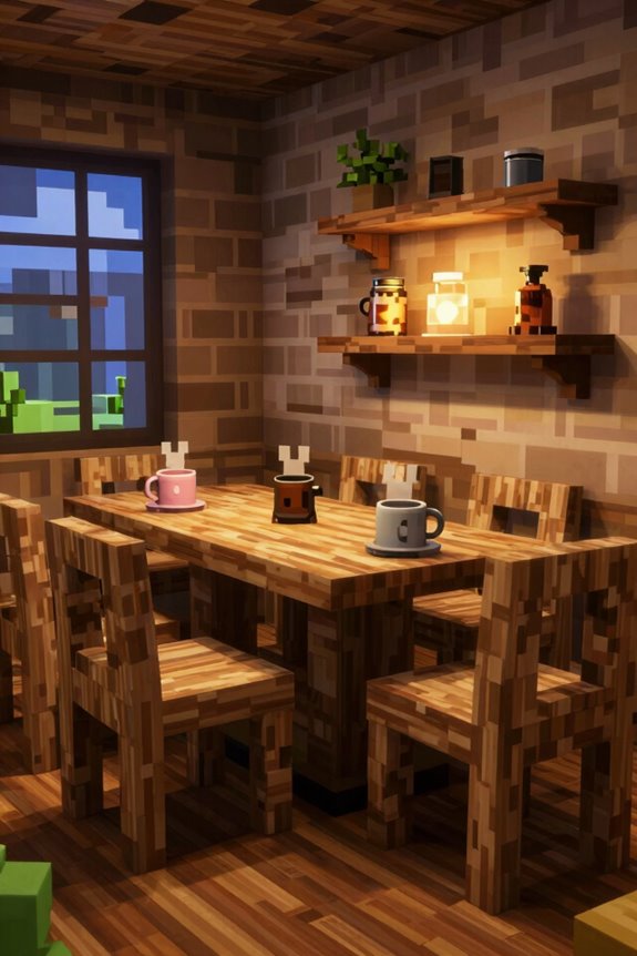 10 Minecraft Dining Room Ideas to Elevate Your Base 5 cozy caf corner setup