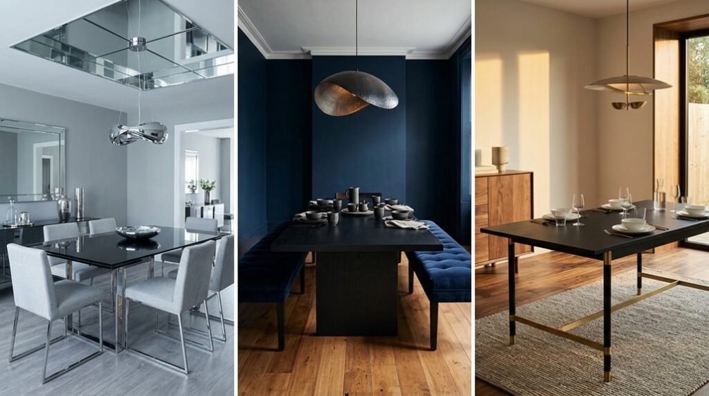 dining room styles complementing black tables