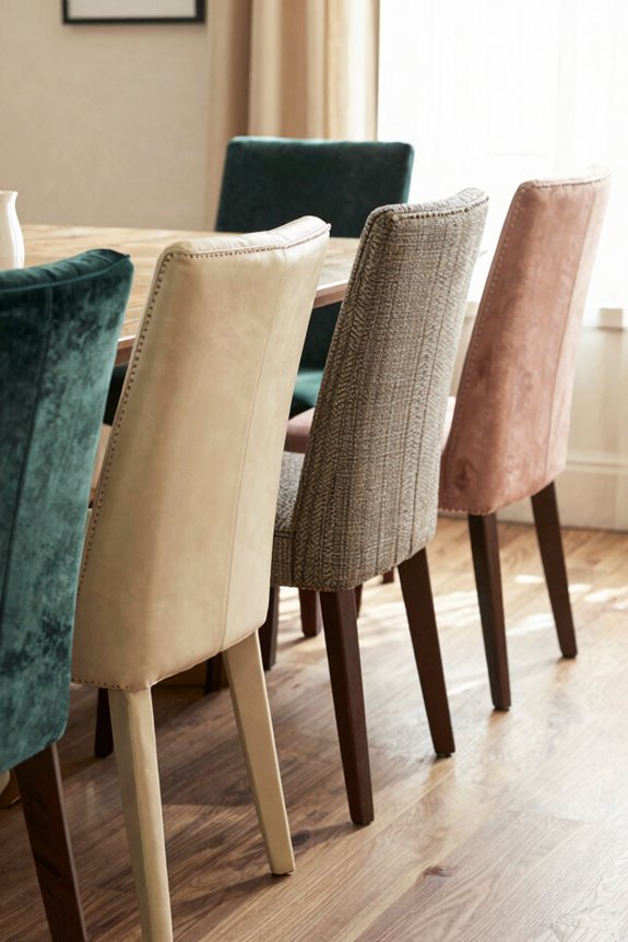 Dining Room Chair Upholstery Ideas to Transform Your Space 3 eclectic chairs unified color harmony
