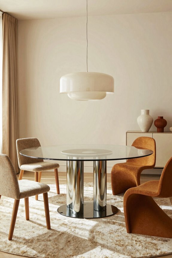 extendable oval dining table with panels