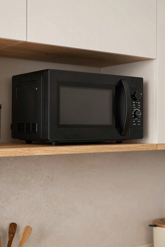 10 Best Microwave Location Ideas for Small Kitchens 4 floating shelf mounted microwave solution