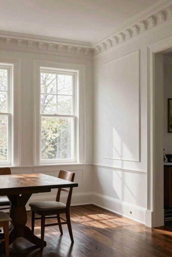 frame windows with matching molding framing