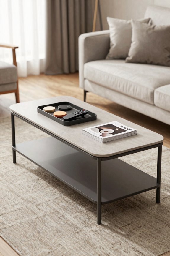 hidden storage lift top trays