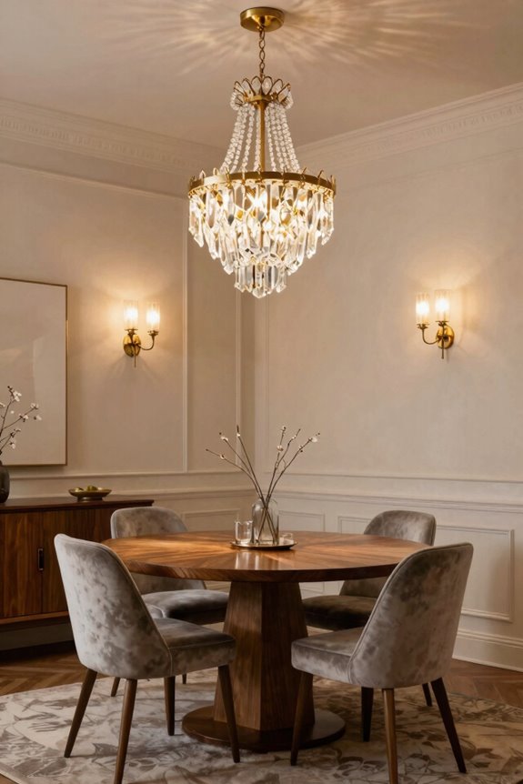 layer chandelier with pendant lights