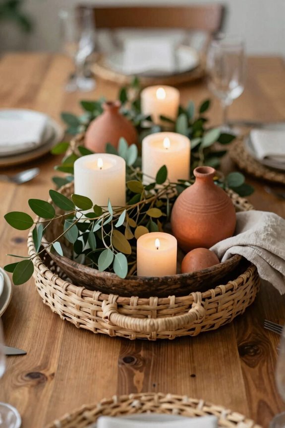 layered centerpiece with airy spacing