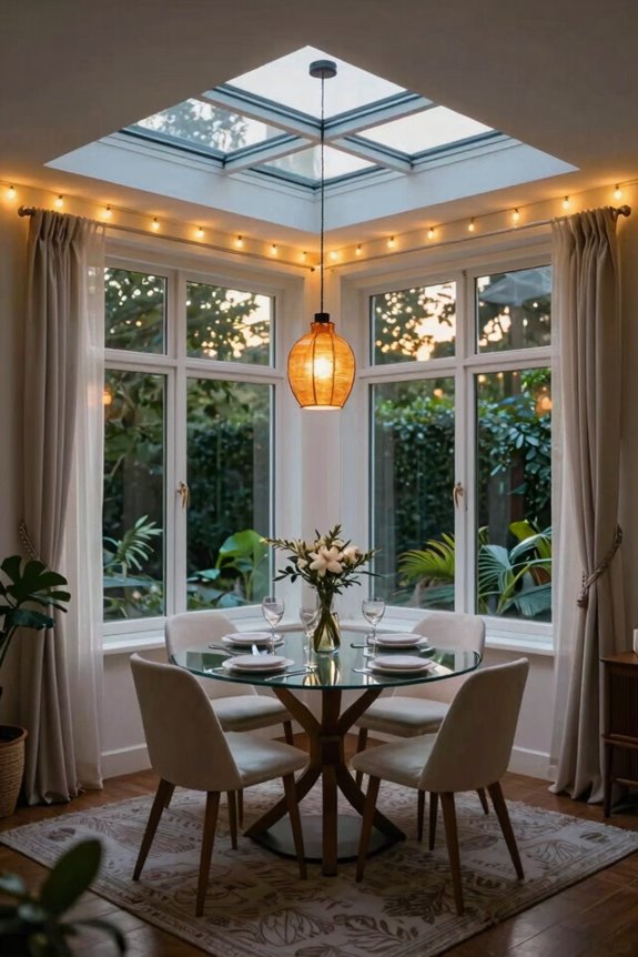 layered light for sunroom dining