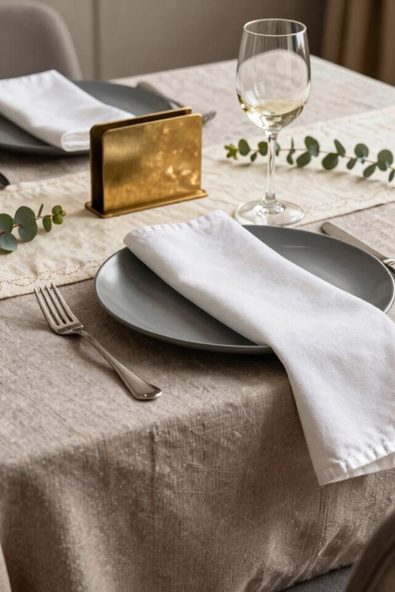 layered table linens create depth