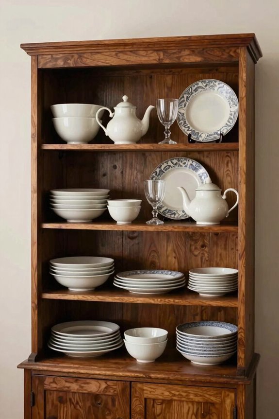 10 Dining Room Hutch Ideas to Elevate Your Space 3 mix everyday dishes with curated collections