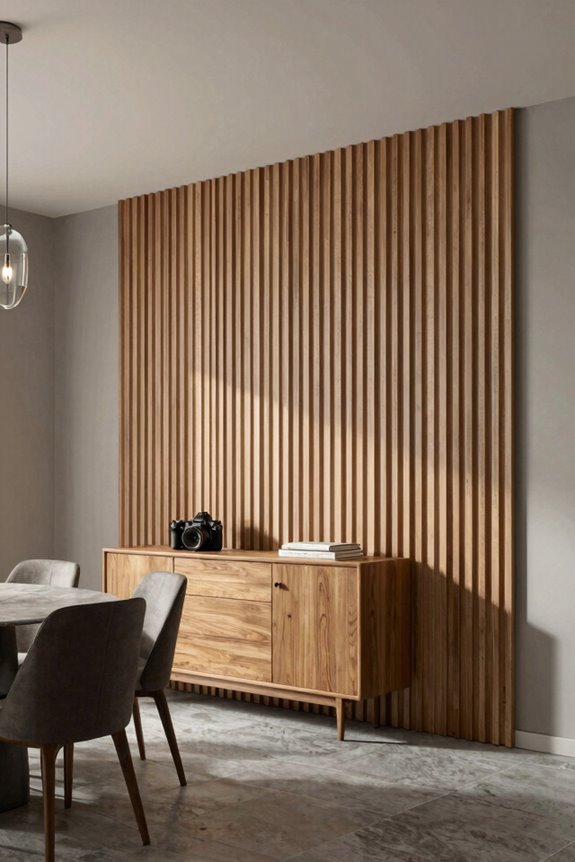 3 Dining Room Panelling Styles That Transform Your Space 2 modern vertical slats acoustic fsc oak walnut
